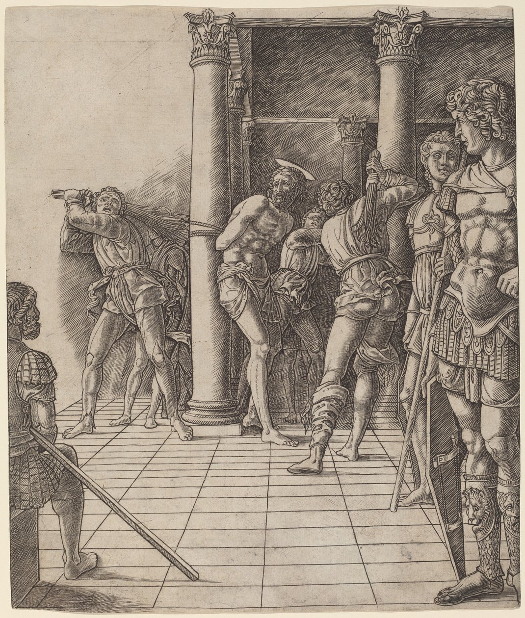 Flagellazione di Cristo, con il Pavimento da Workshop of Andrea Mantegna