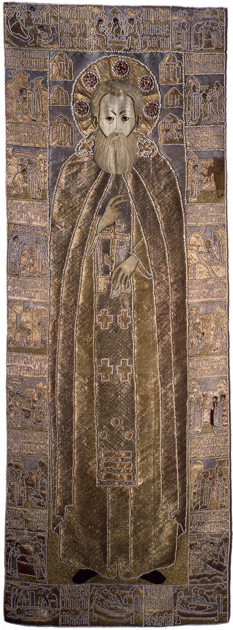 Il sudario di San Sergio di Radonež da Workshop of Anna Ivanovna Stroganova