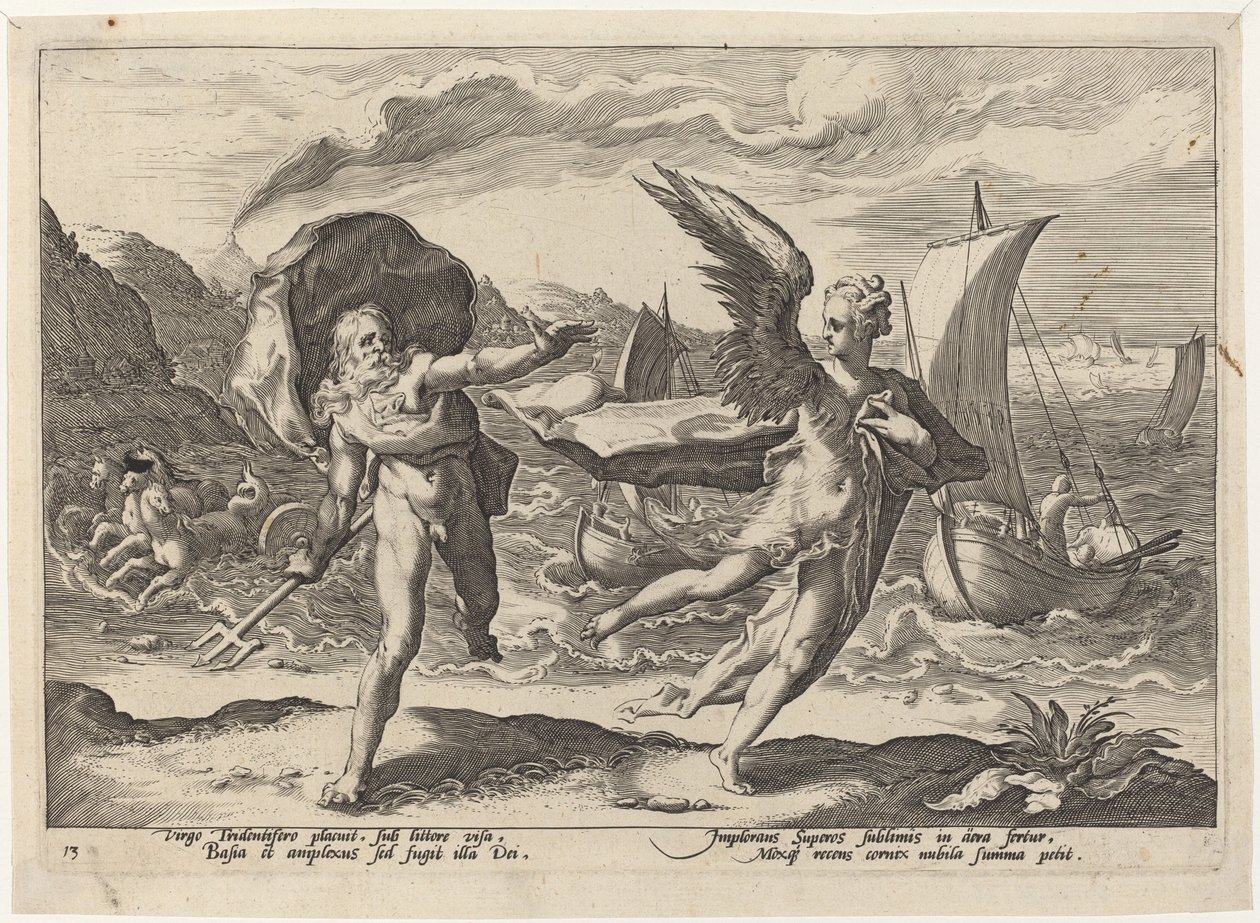 Coronis trasformata in corvo da Workshop of Hendrick Goltzius, after Hendrick Goltzius