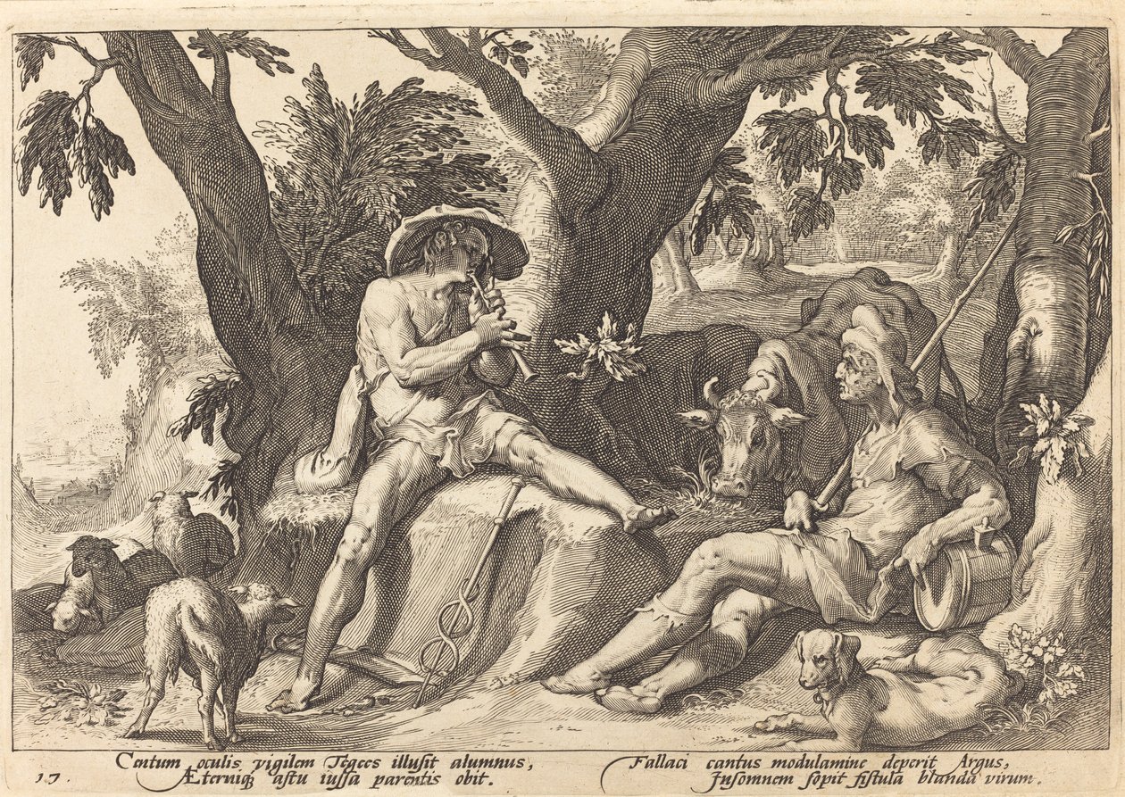 Mercurio addormenta Argo da Workshop of Hendrick Goltzius, after Hendrick Goltzius