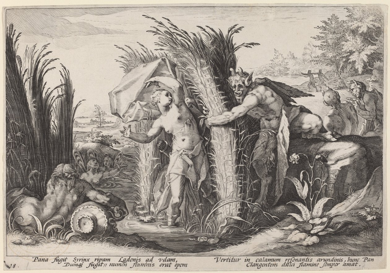 Pan e Siringa da Workshop of Hendrick Goltzius, after Hendrick Goltzius