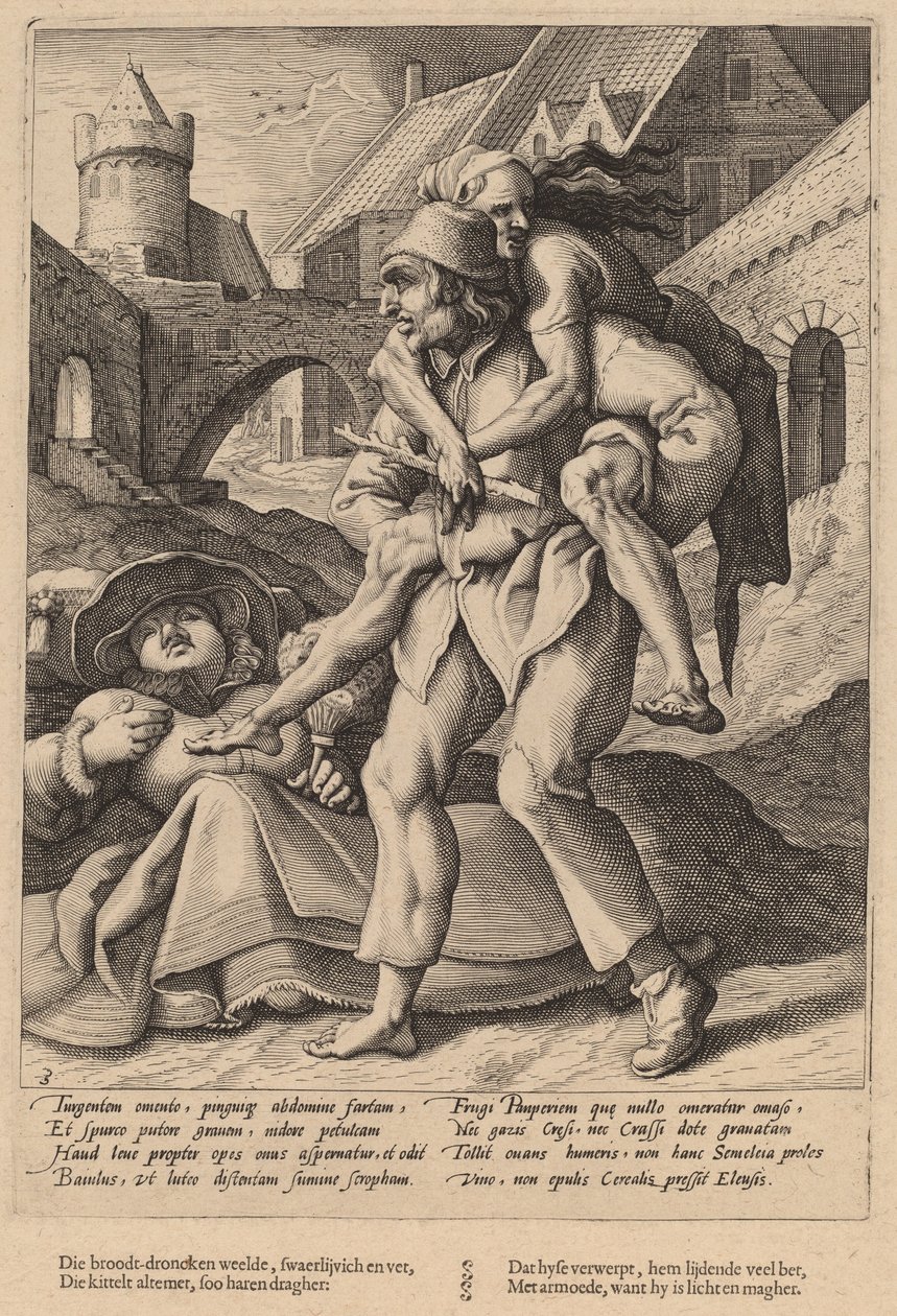 La povertà è più facile da sopportare del lusso da Workshop of Hendrick Goltzius, after Karel van Mander I