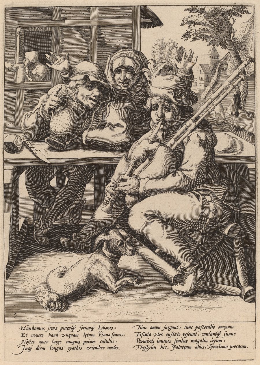 La cornamusa deve essere riempita da Workshop of Hendrick Goltzius, after Karel van Mander I