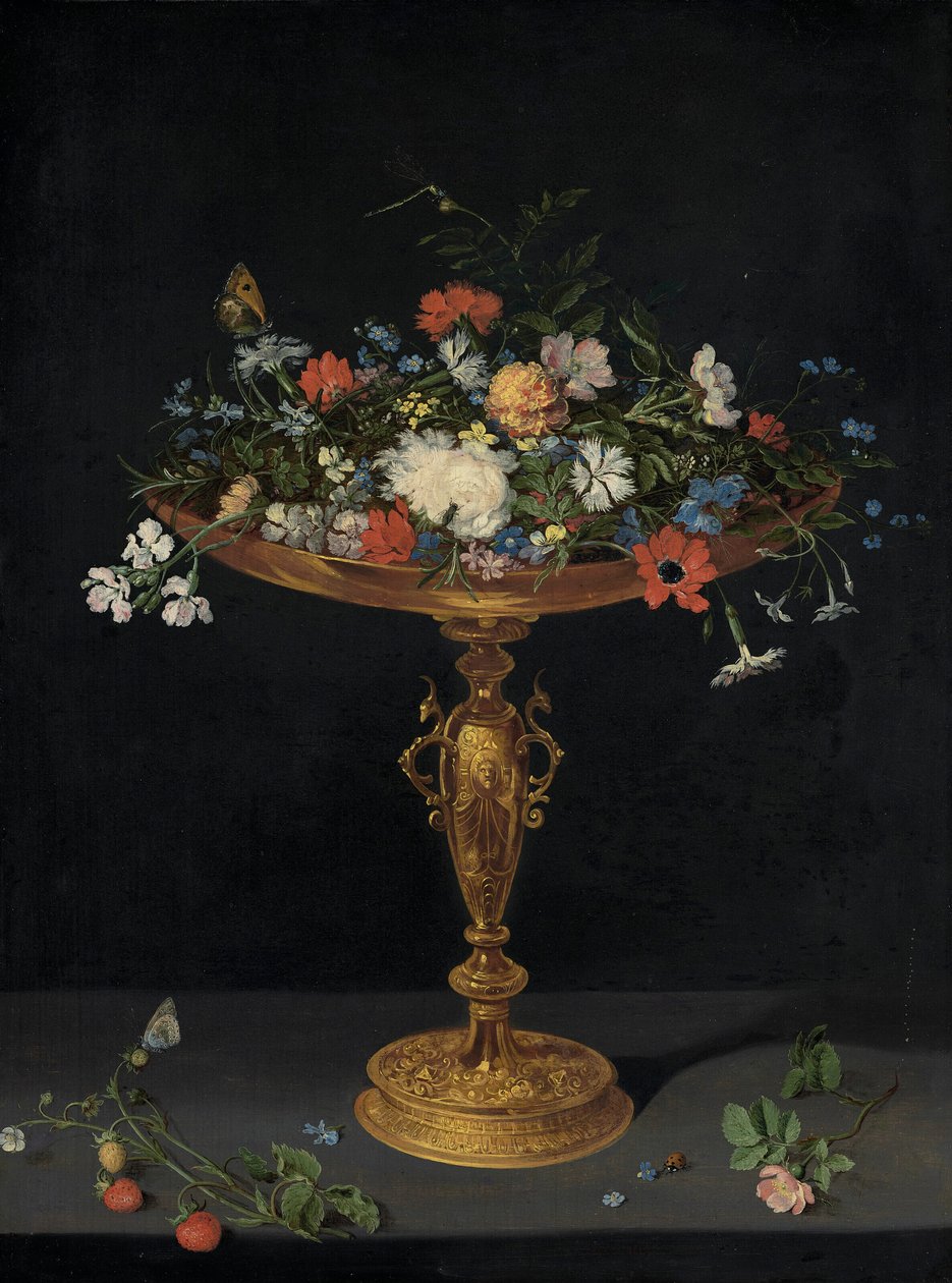 Fiori in tazza su un cornicione da Workshop of Jan Brueghel the Elder