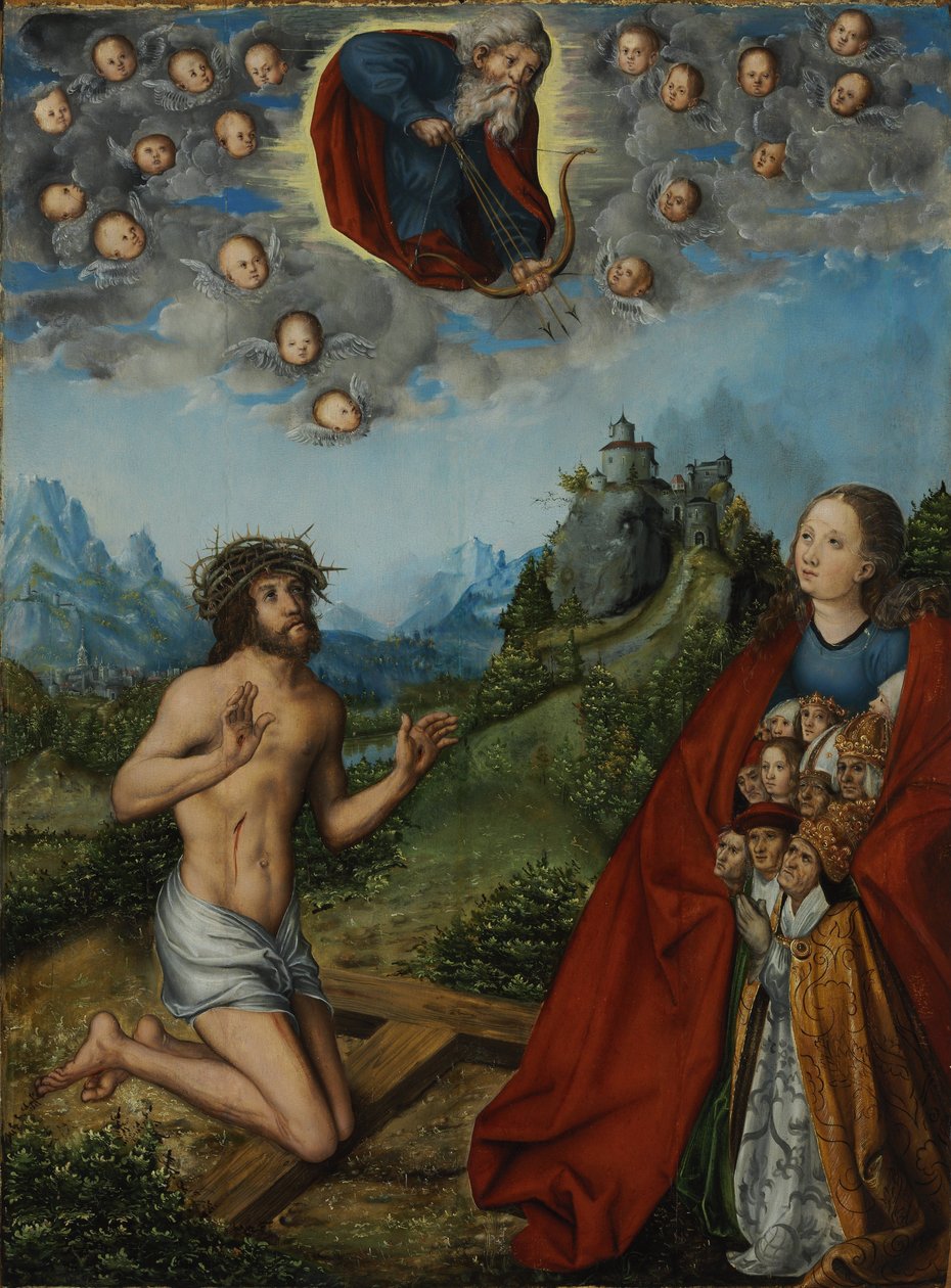 Doppia intercessione: Cristo e la Vergine che intercedono per l