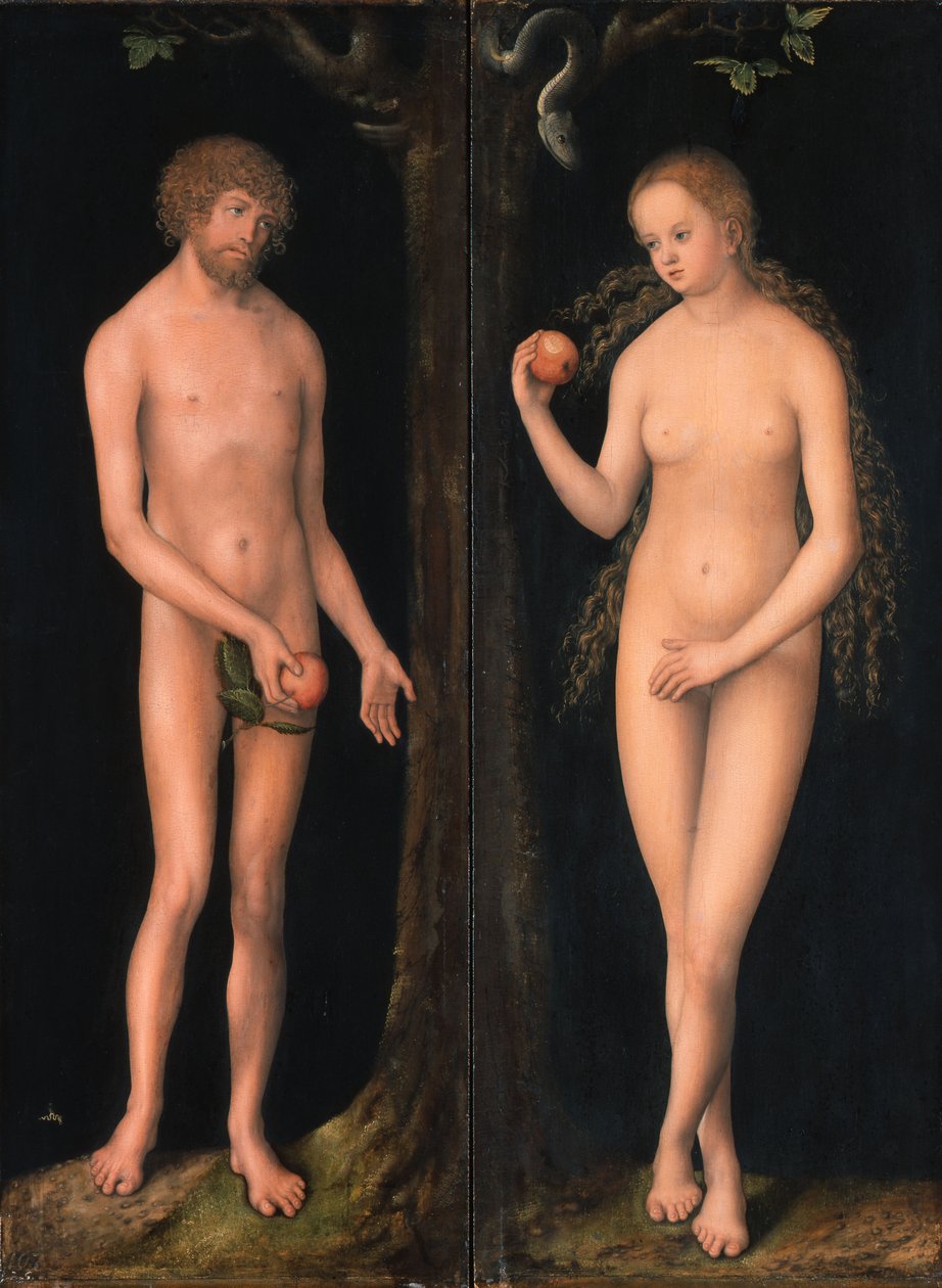 Tedesco: Adam und Eva Adamo ed Eva da workshop of Lucas Cranach the Elder