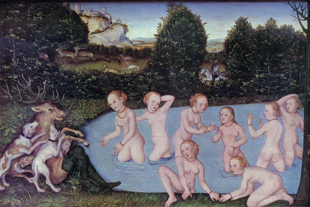Tedesco: Diana und Aktäon Diana e Atteone da workshop of Lucas Cranach the Elder