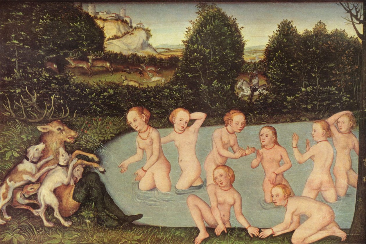Tedesco: Diana und Aktäon Diana e Atteone da workshop of Lucas Cranach the Elder