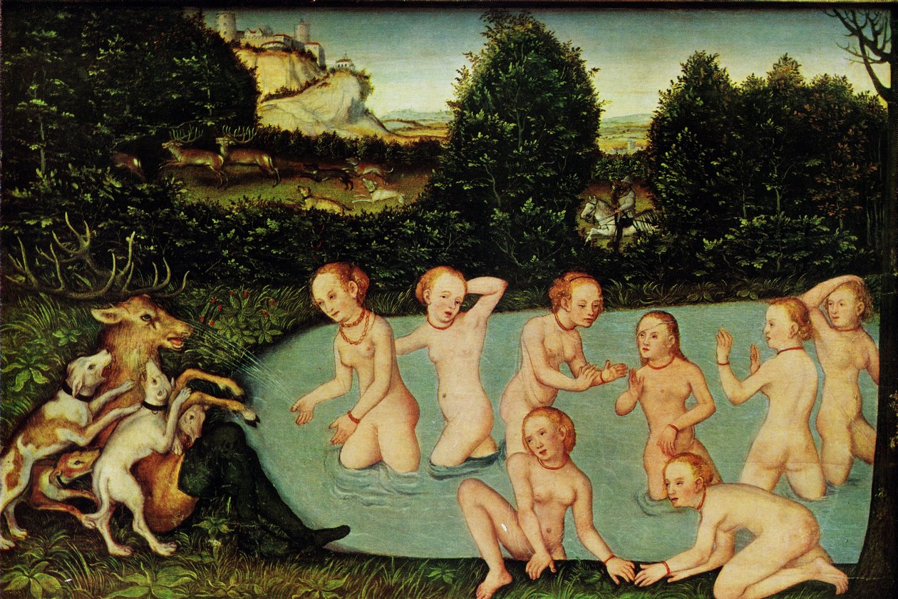 Tedesco: Diana und Aktäon Diana e Atteone da workshop of Lucas Cranach the Elder
