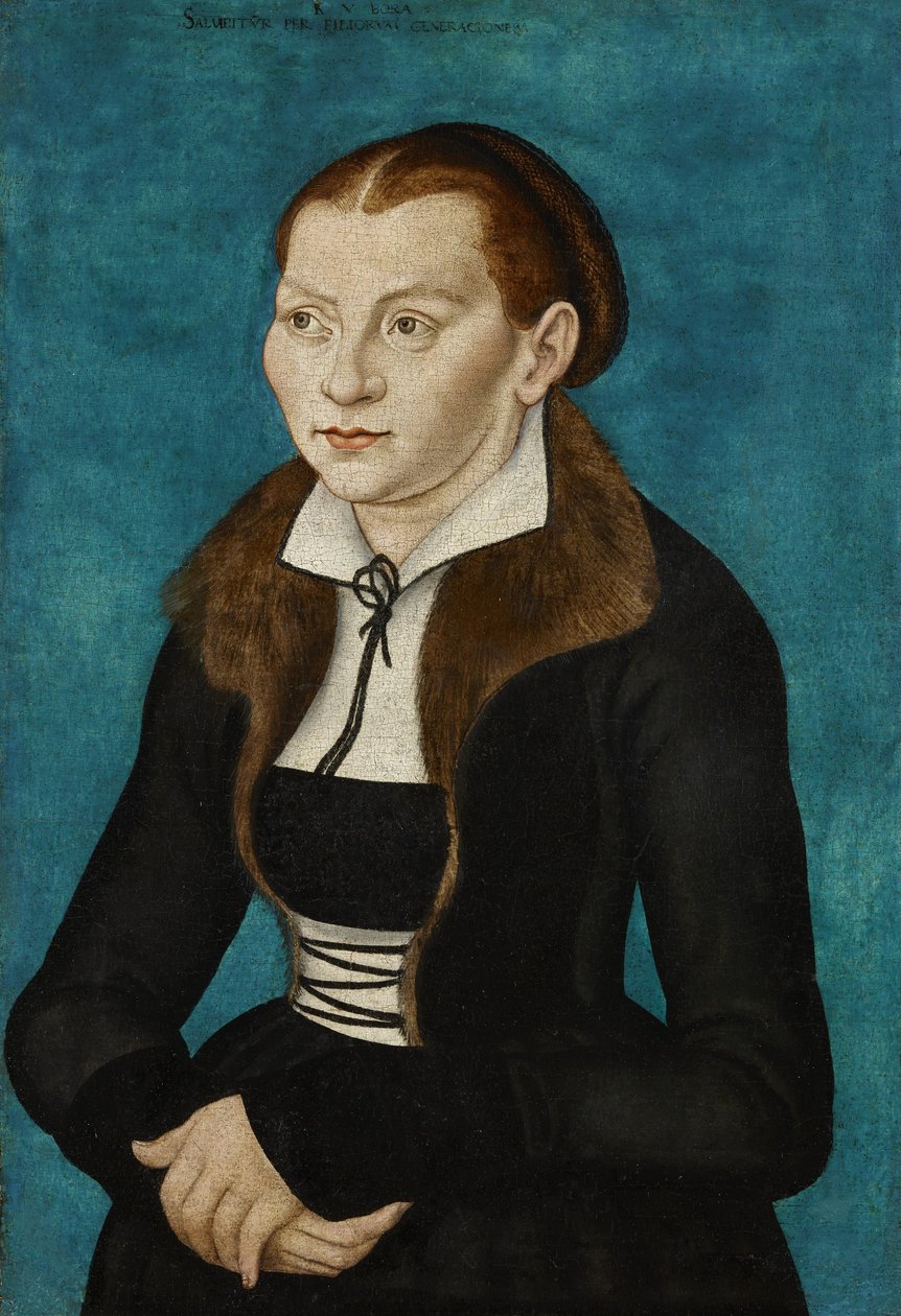 Tedesco: Katharina von Bora come mezza figura a sinistra Katharina di Bora da workshop of Lucas Cranach the Elder