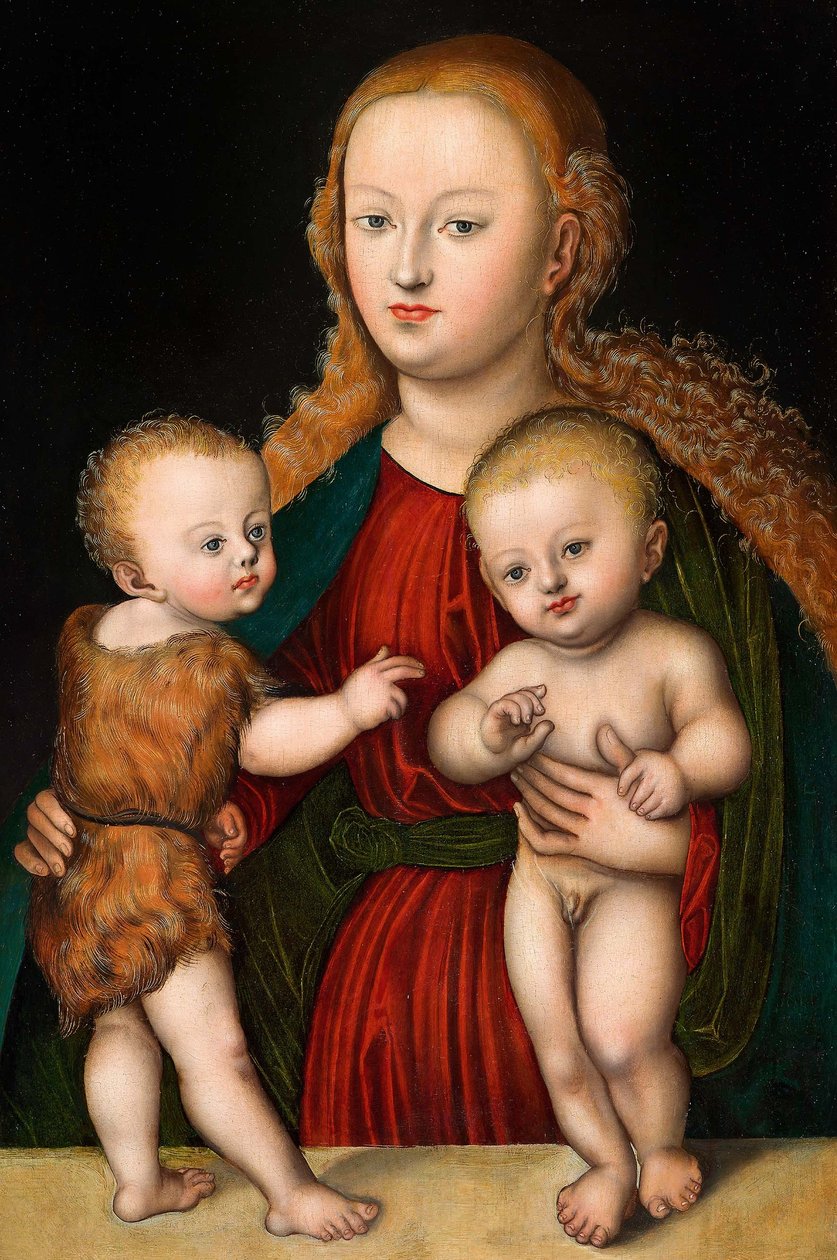 Tedesco: Madonna con Bambino e San Giovanni Battista Vergine e Bambino con San Giovanni da workshop of Lucas Cranach the Elder