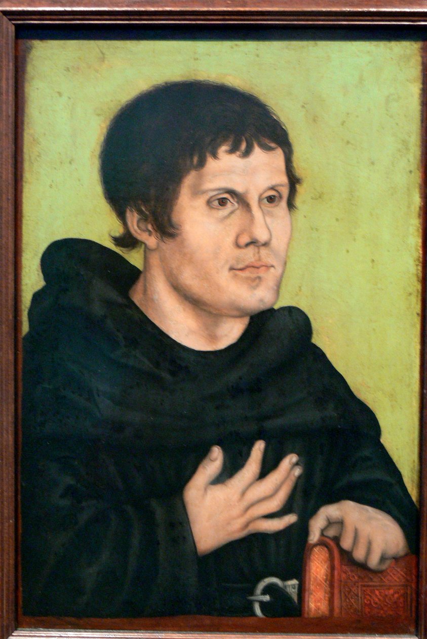 Tedesco: Posthumes Bildnis Martin Luthers (1483-1546) als Augustinermönch Ritratto postumo di Martin Lutero come monaco agostiniano da workshop of Lucas Cranach the Elder