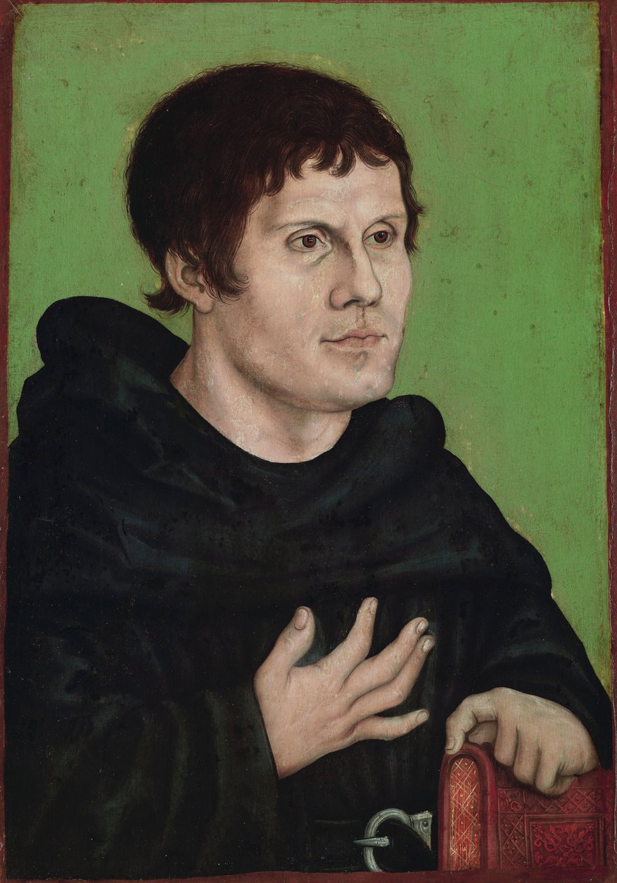 Tedesco: Posthumes Bildnis Martin Luthers (1483-1546) als Augustinermönch Ritratto postumo di Martin Lutero come monaco agostiniano da workshop of Lucas Cranach the Elder