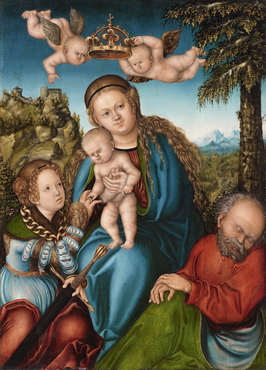 Il matrimonio mistico di Santa Caterina da workshop of Lucas Cranach the Elder