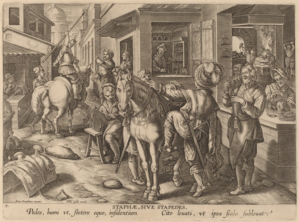 Staffe, o poggiapiedi da Workshop of Philip Galle after Jan van der Straet