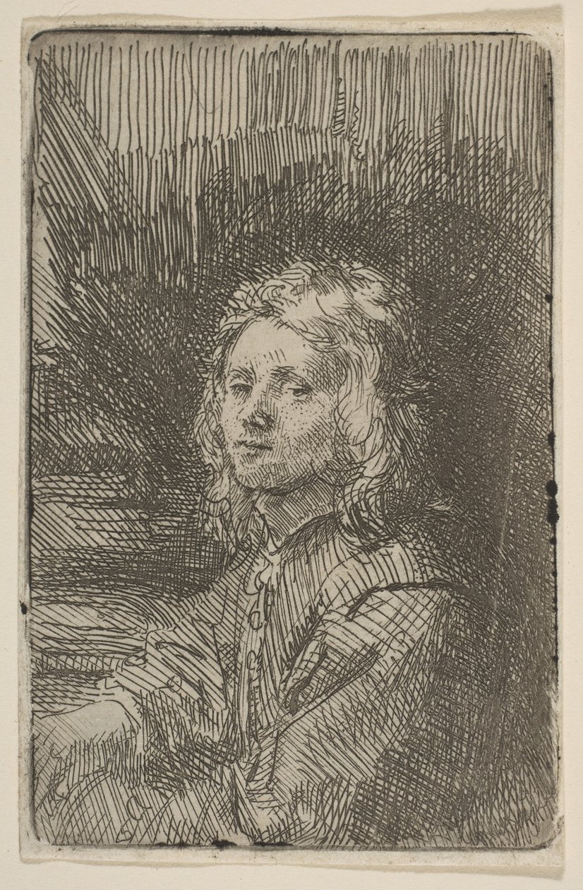 Giovane uomo, mezzo busto, 1620-69 da Workshop of Rembrandt
