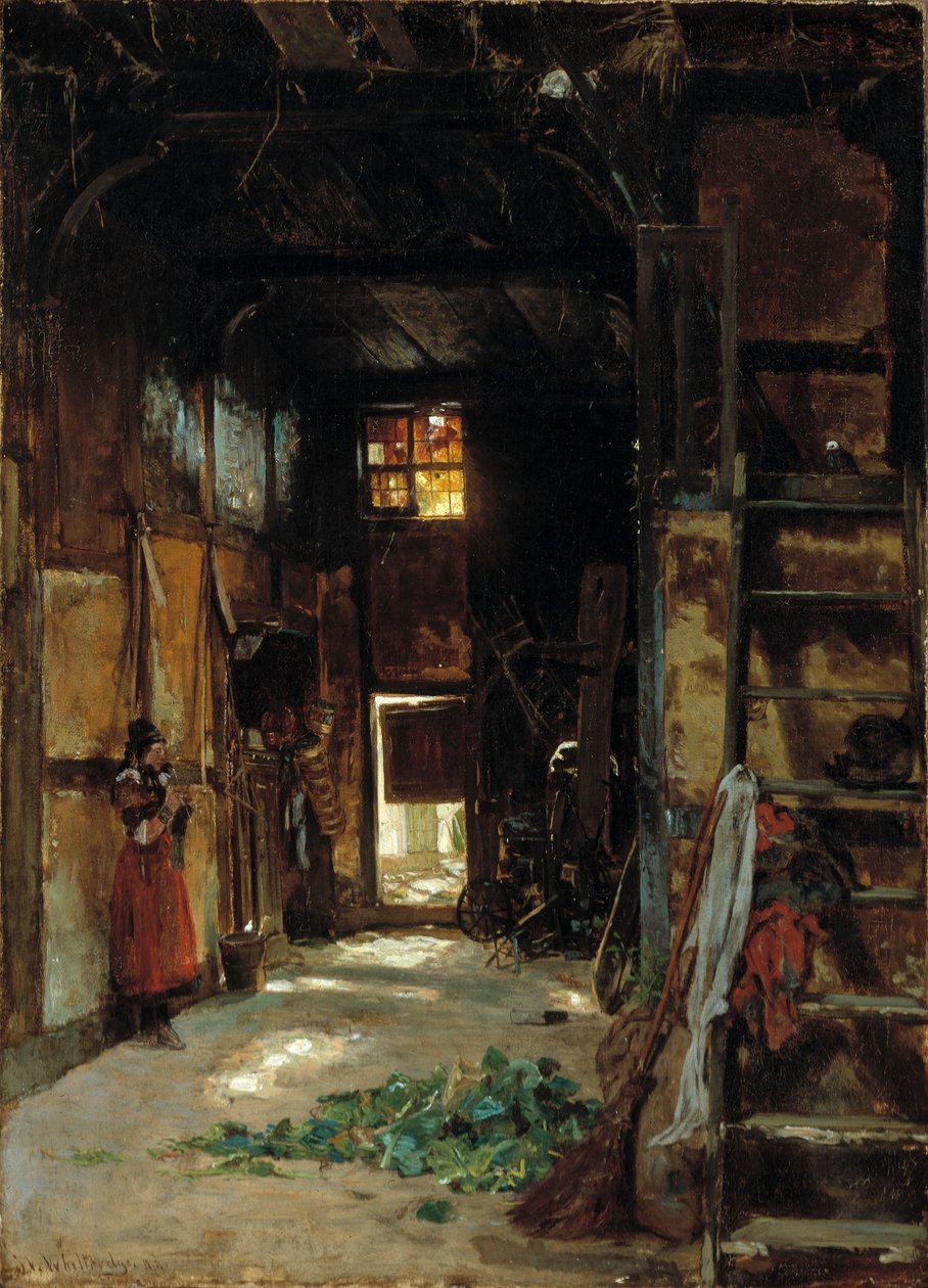 Interno di un cottage della Westfalia da Worthington Whittredge