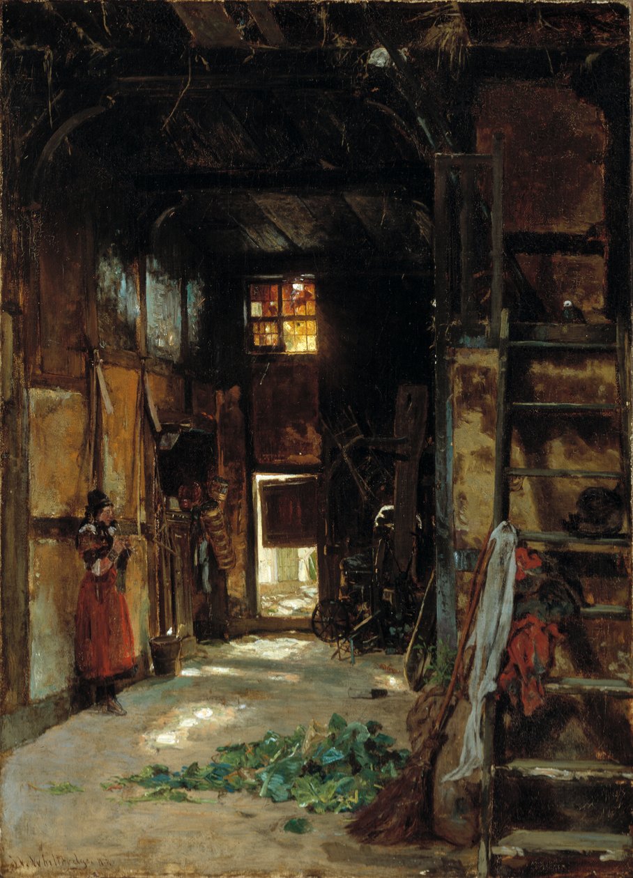 Interno di un cottage della Vestfalia, 1852 da Worthington Whittredge