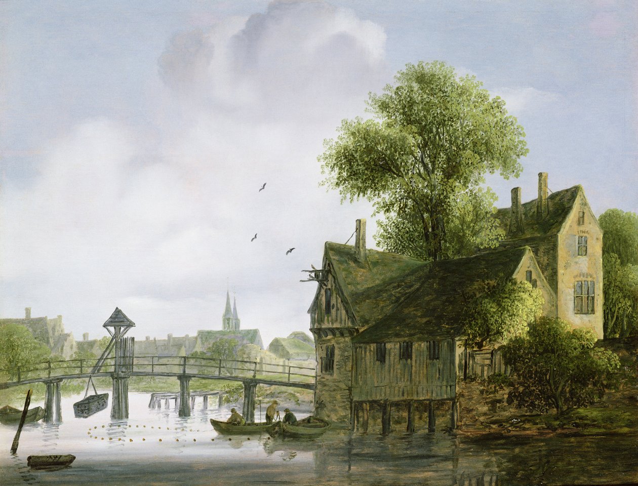 Una città su un fiume con un ponte da Wouter Kniff