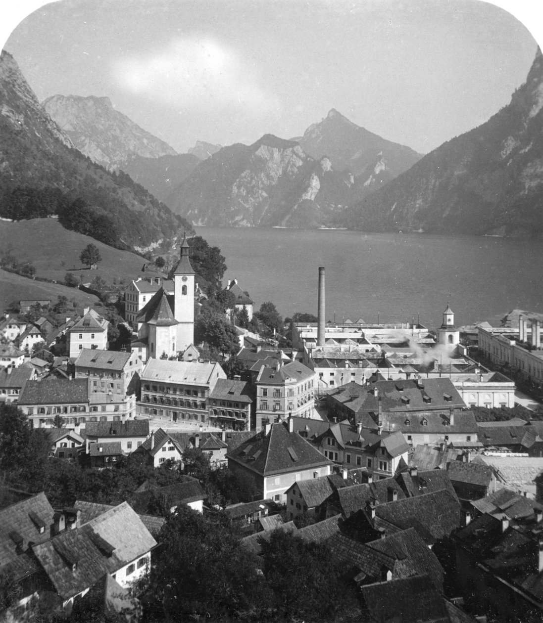 Ebensee e Lago Traun, Salzkammergut, Austria da Wurthle and Sons