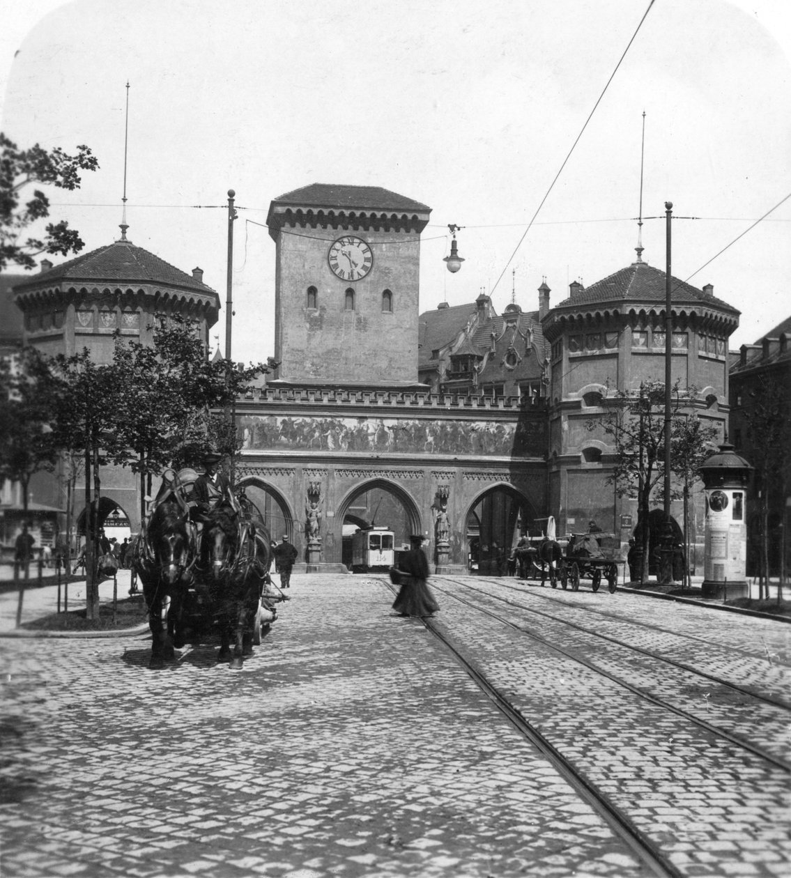 Isartor Porta Isar, Monaco di Baviera, Germania, c1900s da Wurthle and Sons