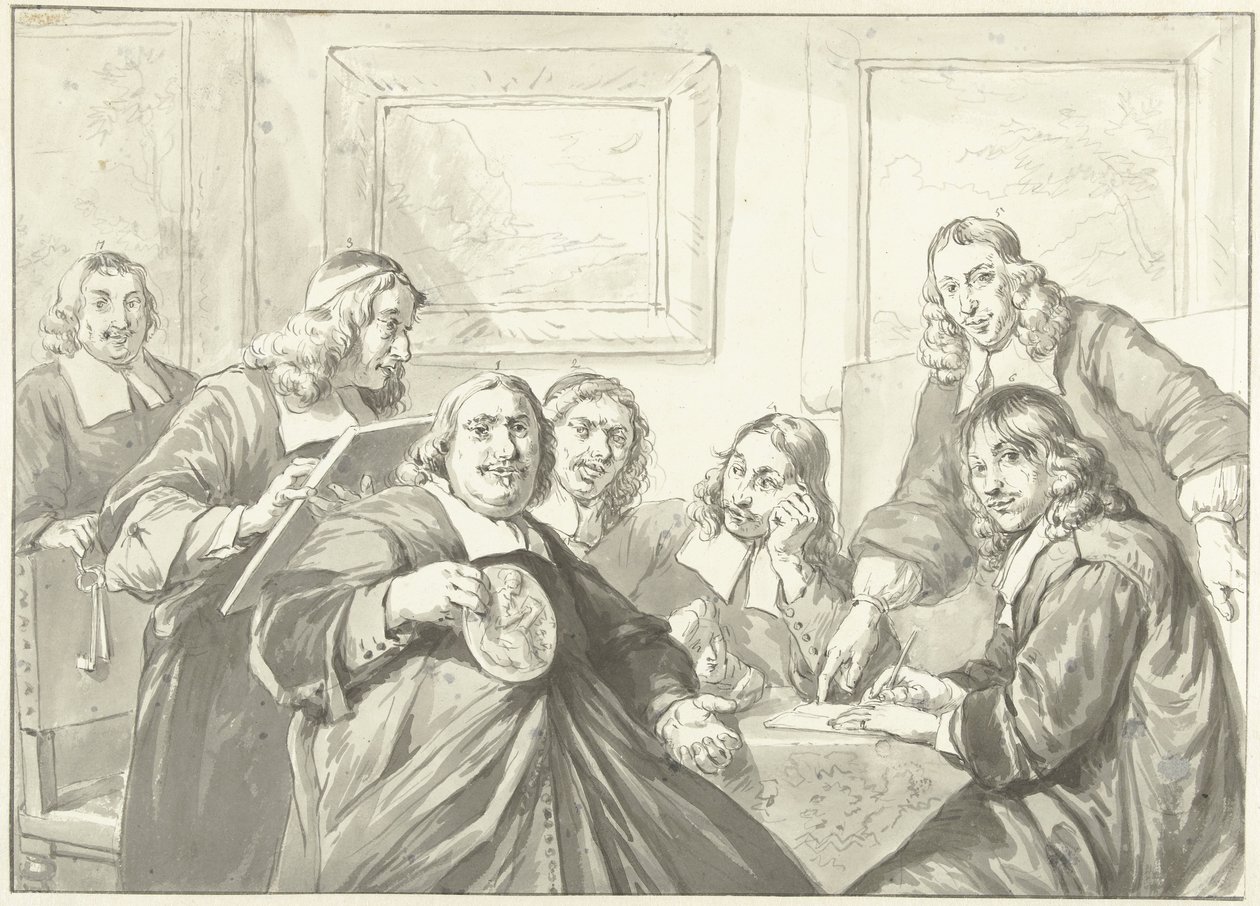 I capi della Gilda di San Luca a Haarlem, 1675 da Wybrand Hendriks