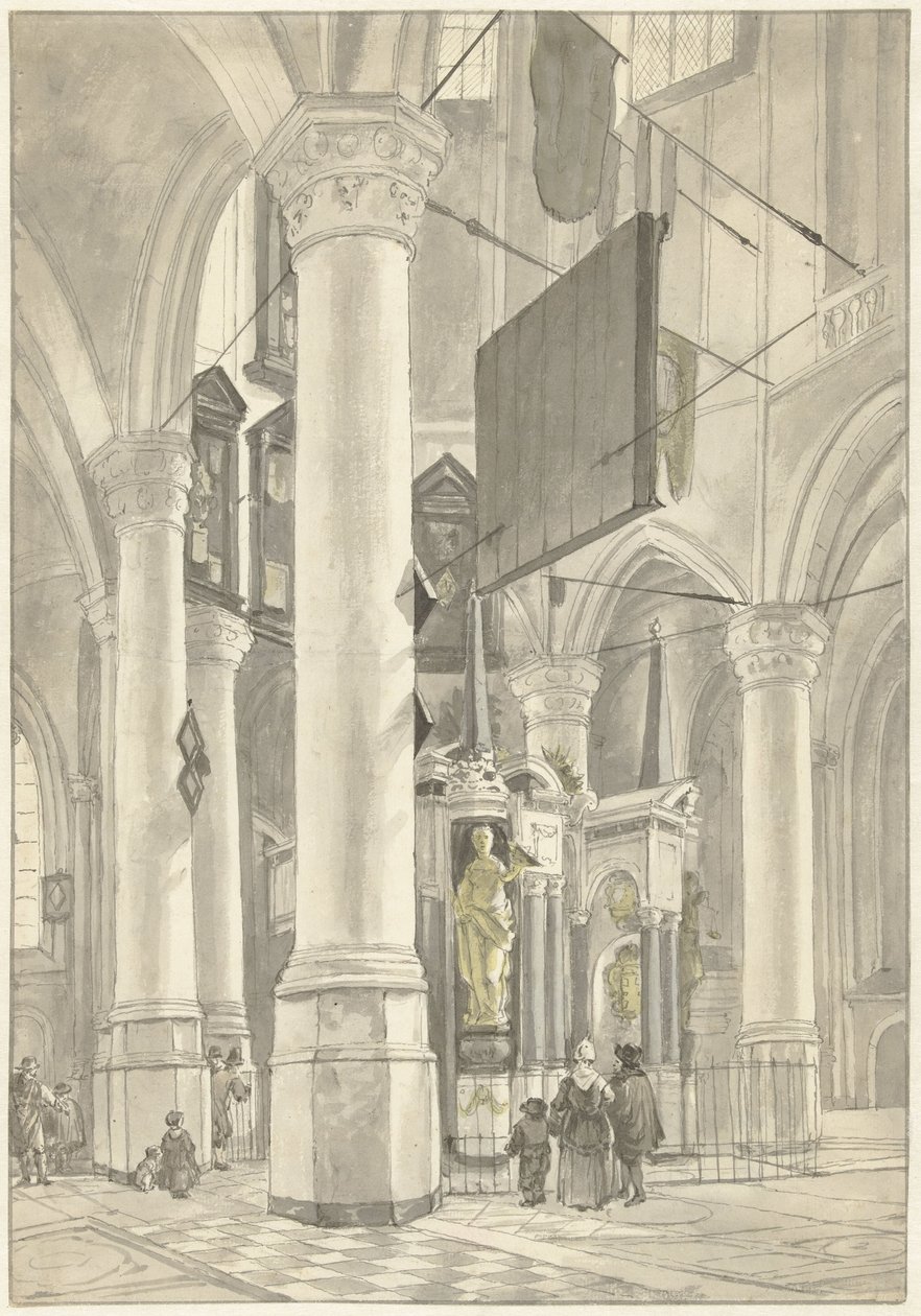 Vista nella Nieuwe Kerk a Delft, con il monumento funebre di Guglielmo d