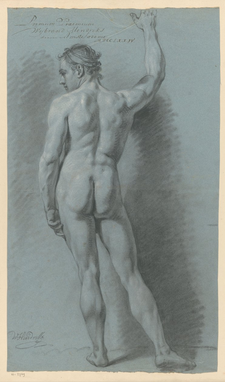 Nudo maschile in piedi, visto di schiena (1° premio 1774) da Wybrand Hendriks