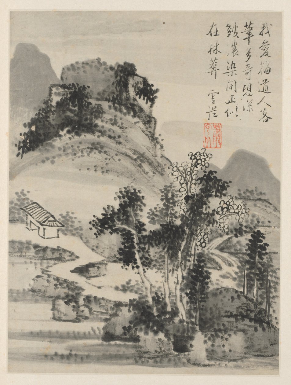 Album di paesaggi stagionali, Foglia D foglia precedente 2, 1668 da Xiao Yuncong