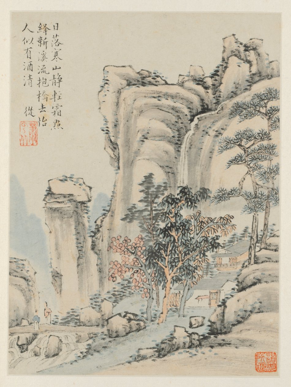 Album di paesaggi stagionali, Foglia E (foglia precedente 3) da Xiao Yuncong