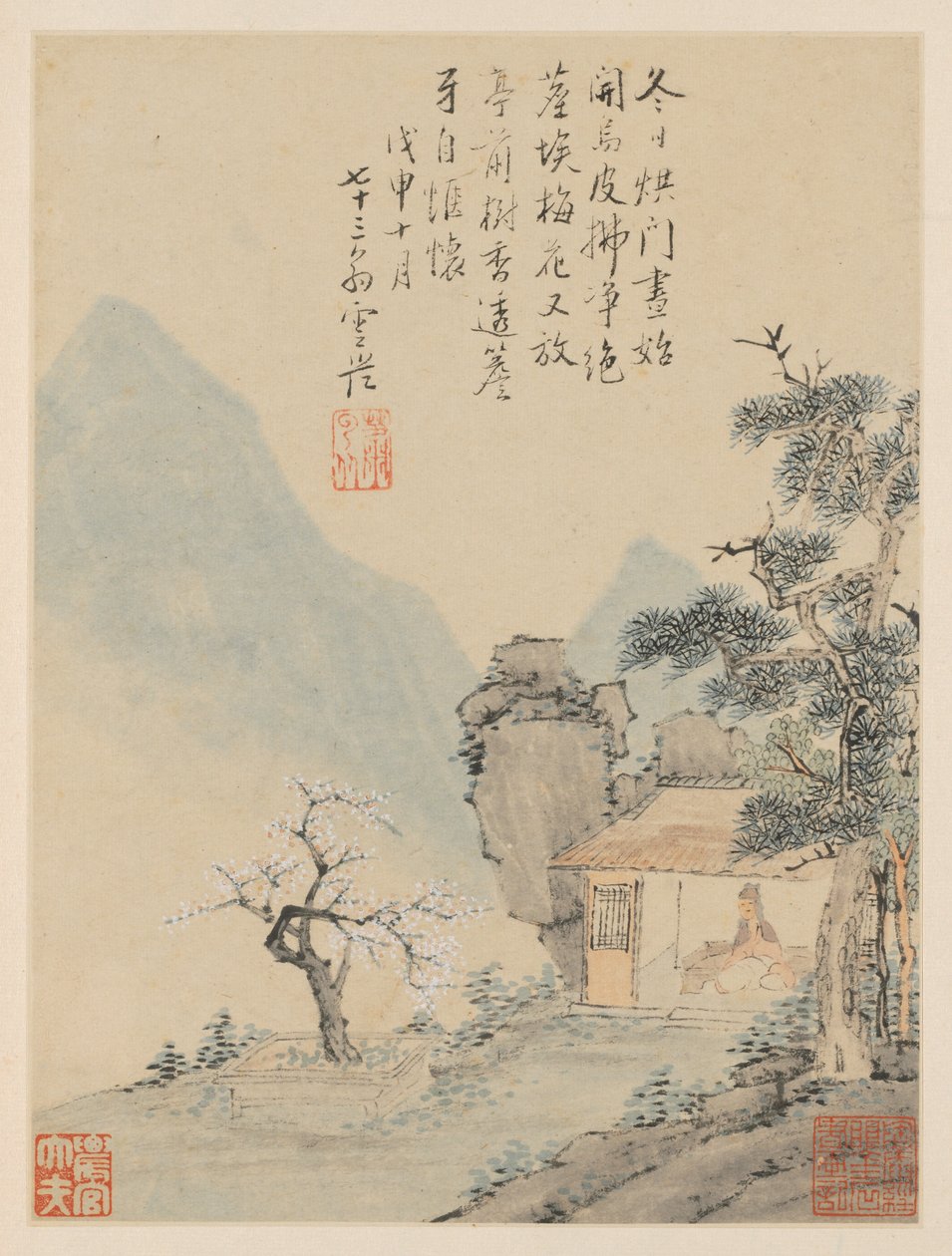 Album di paesaggi stagionali, Foglia H (foglia precedente 8) da Xiao Yuncong