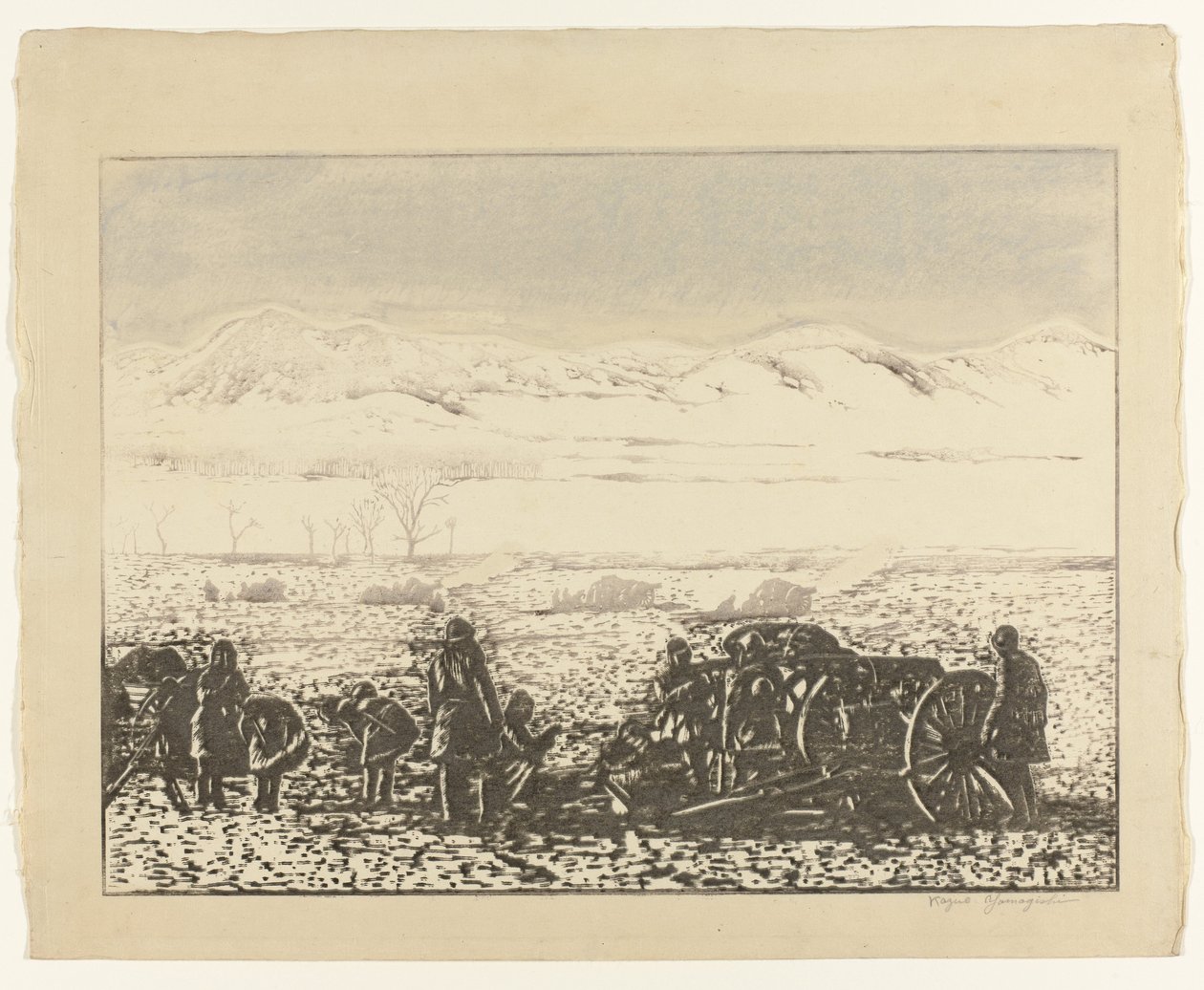 Paesaggio di guerra da Yamagishi Kazue (signed by artist)