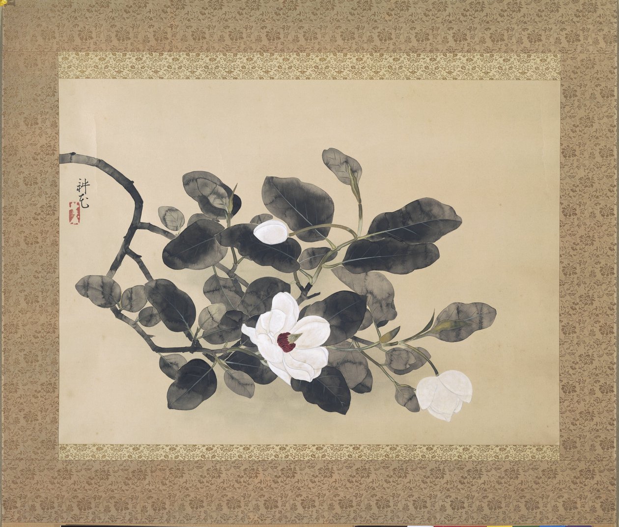Dipinto a rotolo con ramo di magnolia da Yamamura Koka
