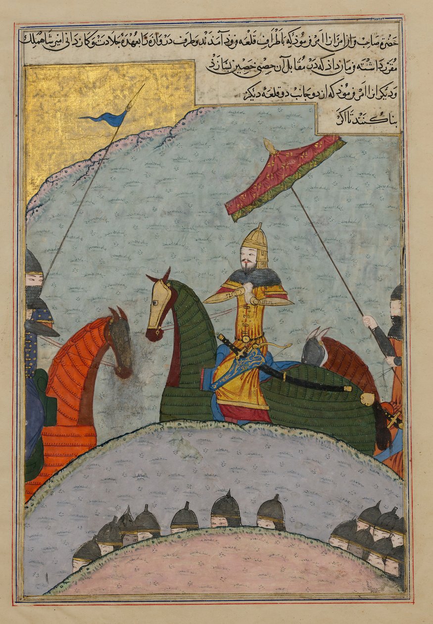 Timur prima della battaglia, foglio da una copia dispersa dello Zafarnama..., A.H. 839A.D. 1436 da Ya