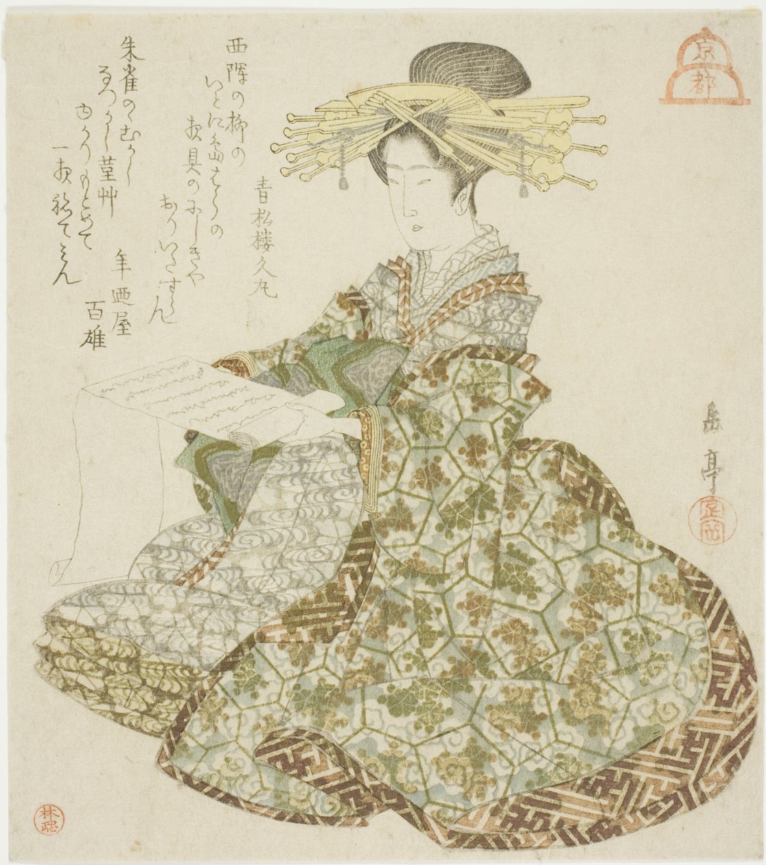 Kyoto: Cortigiana di Shimabara, da una serie senza titolo delle tre capitali da Yashima Gakutei