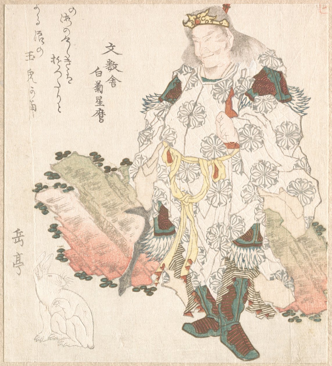 Il principe Okuni () e una lepre da Yashima Gakutei