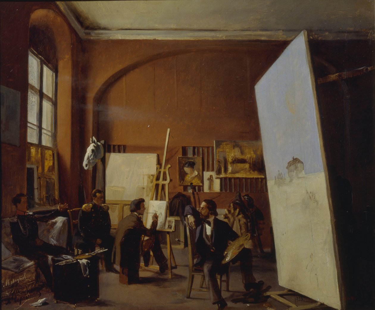 Studio del pittore Conte Vasily Maksutov, 1858 da Yevgraf Semyonovich Sorokin
