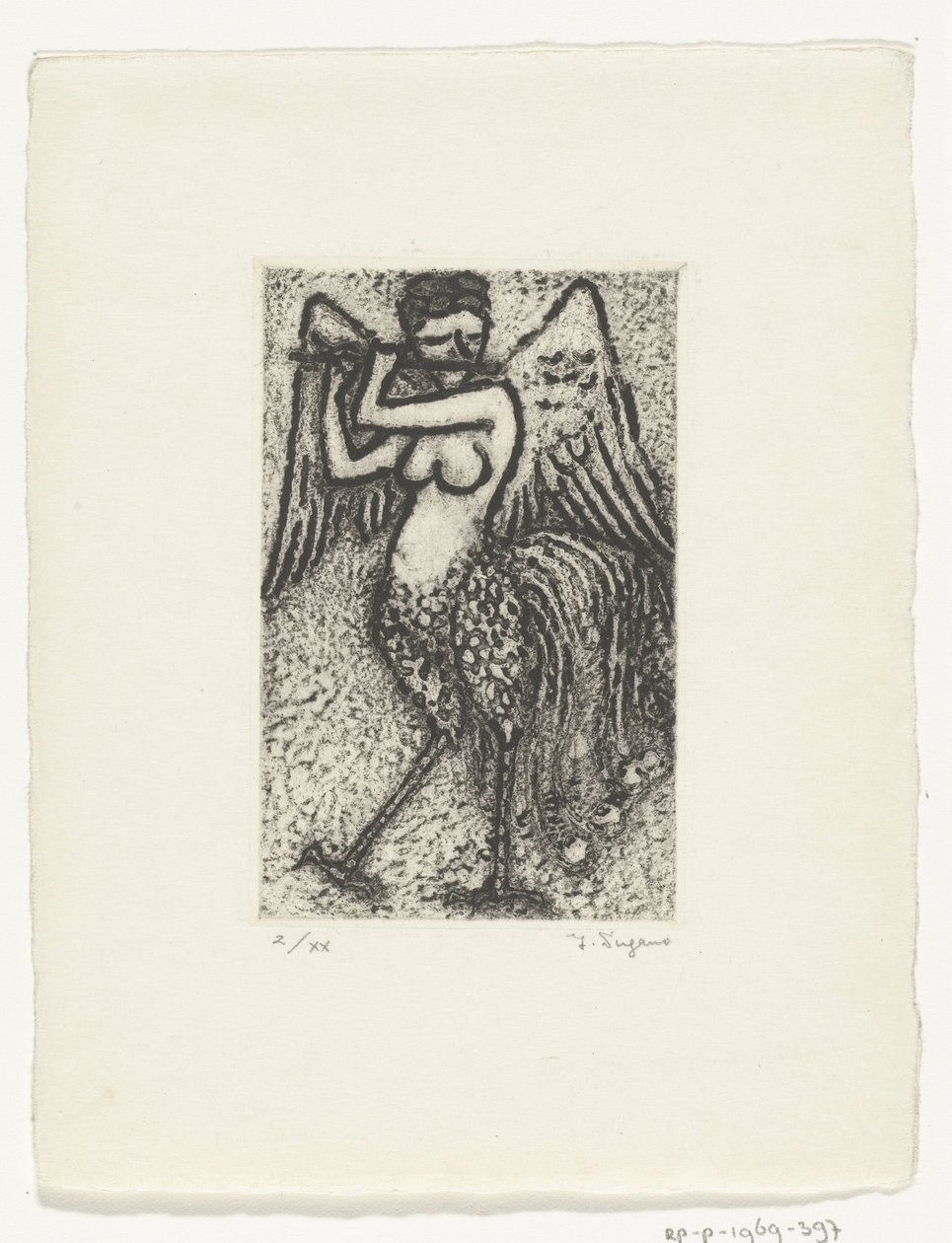 Sirena che suona il flauto da Yo Sugano (signed by artist)