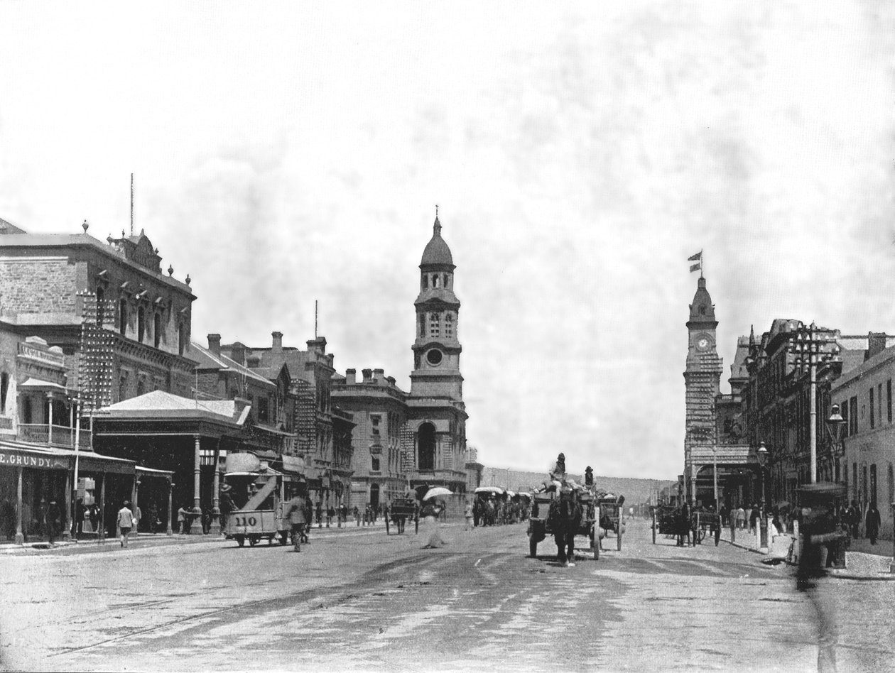 King William Street guardando a sud, Adelaide, Australia da York and Son