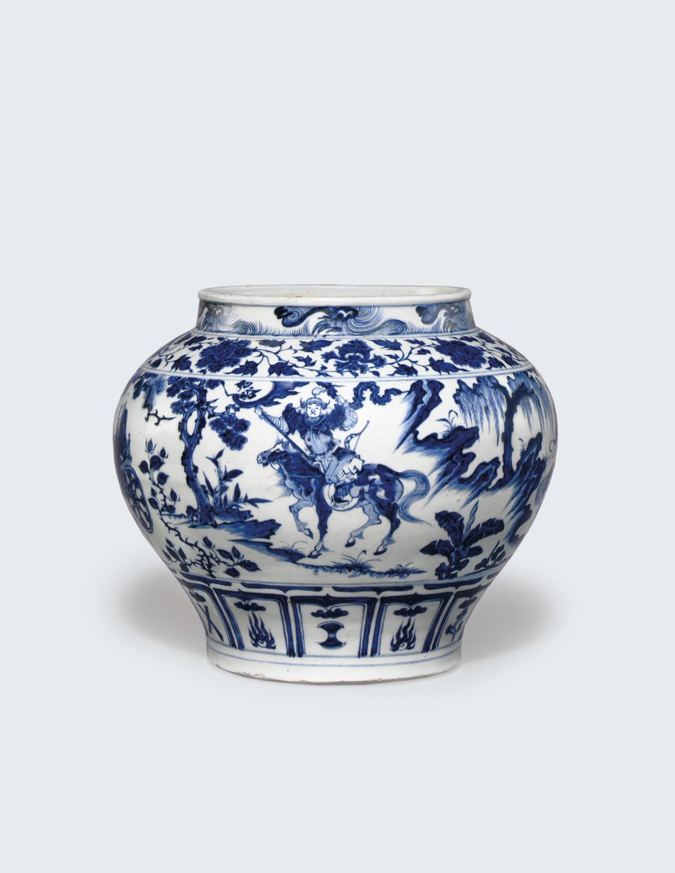 Un vaso blu e bianco eccezionalmente raro e importante, Guan da Yuan Dynasty Chinese School