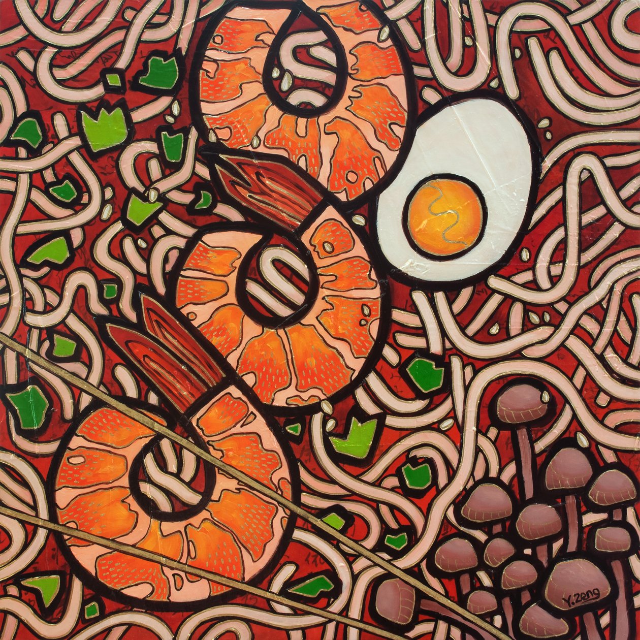 Ramen noodle gamberetti, 2023 da Yue Zeng