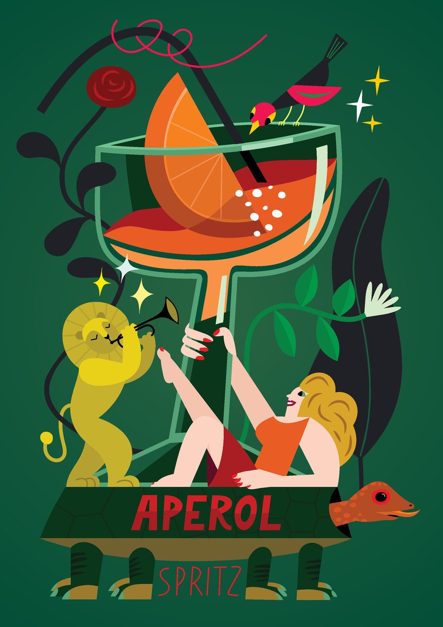 Aperol Spritz, 2017 (illustrazione vettoriale) da Yulia Drobova