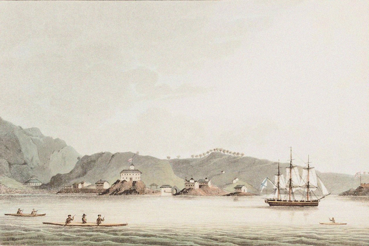 Illustrazione da A Voyage Round the World In the Years 1803-06, in the Ship Neva, 1814 da Yuri Fyodorovich Lisyansky