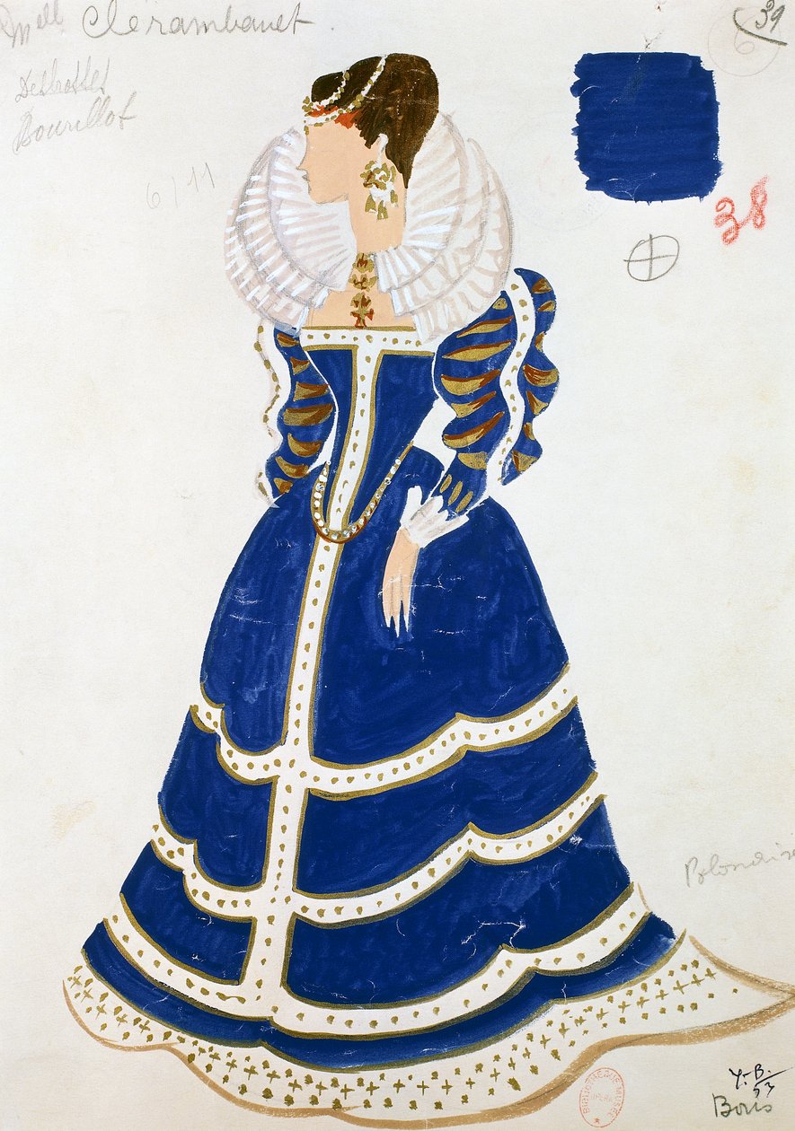 Signora polacca, bozzetto di costume di Yves Bonnat da Yves Bonnat