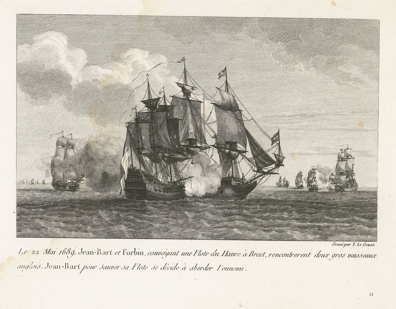 Jan Bart attacca due navi inglesi, 1689 da Yves Marie Le Gouaz