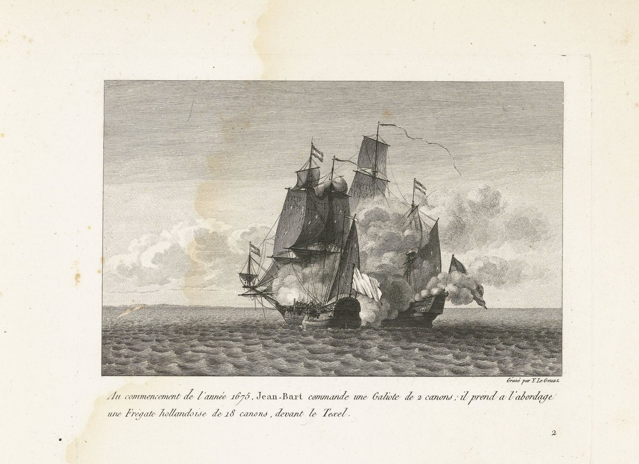 Jan Bart conquista una fregata olandese vicino a Texel, 1675 da Yves Marie Le Gouaz