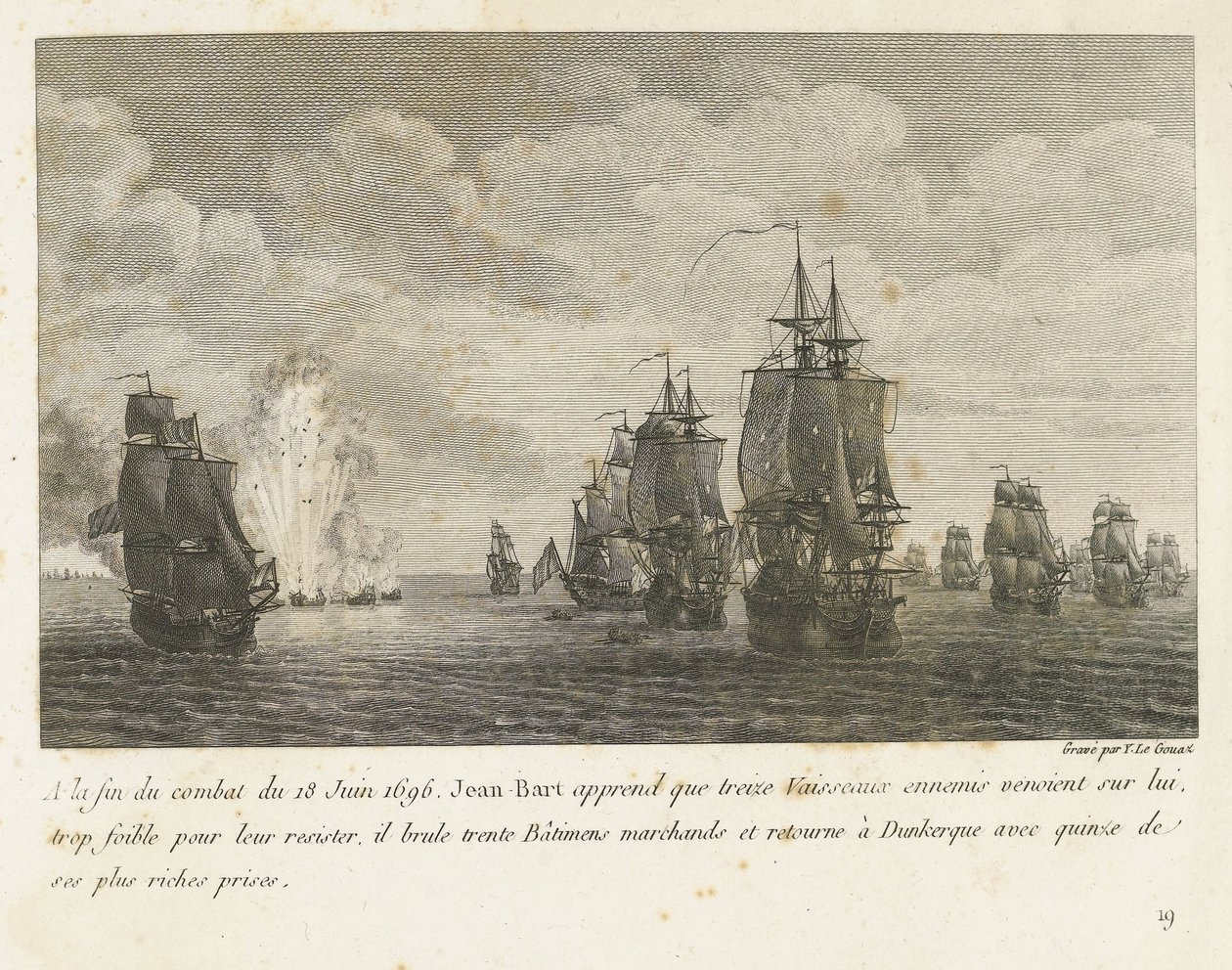 Scontro tra una flotta sotto Jan Bart e una flotta olandese, 1696 da Yves Marie Le Gouaz