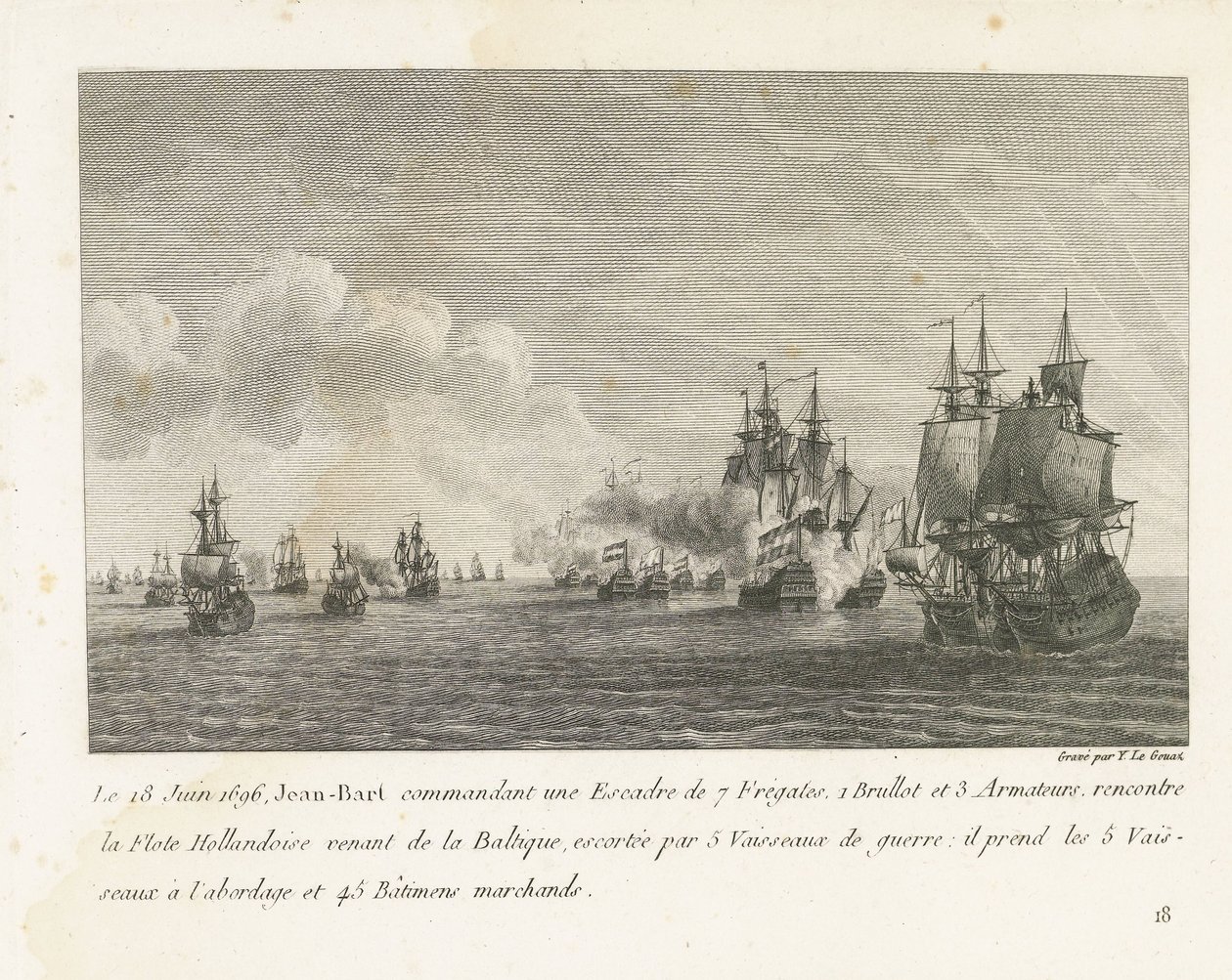 Scontro tra una flotta sotto Jan Bart e una flotta olandese, 1696 da Yves Marie Le Gouaz