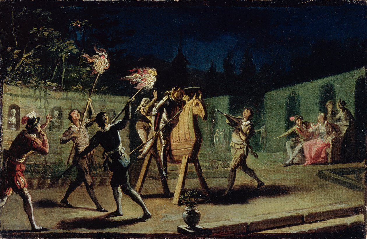 Don Chisciotte e Sancho Panza che cavalcano Clavileno da Zacarias Gonzalez Velazquez