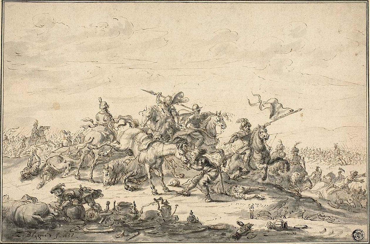Scena di battaglia con cavalieri da Zacharias Blyhooft